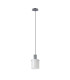 Hudson 21cm Single Pendant 1 Light Adjustable E27 Dark Grey/Gloss White Wide Line Glass-4