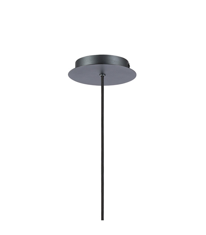 Hudson 21cm Single Pendant 1 Light Adjustable E27 Dark Grey/Gloss White Wide Line Glass-5