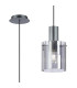 Hudson 21cm Single Pendant 1 Light Adjustable E27 Dark Grey/Smoke Wide Line Glass-1