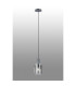 Hudson 21cm Single Pendant 1 Light Adjustable E27 Dark Grey/Smoke Wide Line Glass-3