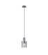 Hudson 21cm Single Pendant 1 Light Adjustable E27 Dark Grey/Smoke Wide Line Glass-4