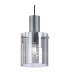 Hudson 21cm Single Pendant 1 Light Adjustable E27 Dark Grey/Smoke Wide Line Glass-6