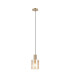 Hudson 21cm Single Pendant 1 Light Adjustable E27 Light Gold/Amber Wide Line Glass-3