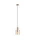 Hudson 21cm Single Pendant 1 Light Adjustable E27 Light Gold/Amber Wide Line Glass-4