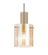 Hudson 21cm Single Pendant 1 Light Adjustable E27 Light Gold/Amber Wide Line Glass-6