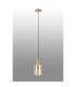 Hudson 21cm Single Pendant 1 Light Adjustable E27 Light Gold/Amber Wide Line Glass-7