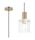 Hudson 21cm Single Pendant 1 Light Adjustable E27 Light Gold/Clear Wide Line Glass-1