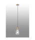 Hudson 21cm Single Pendant 1 Light Adjustable E27 Light Gold/Clear Wide Line Glass-3
