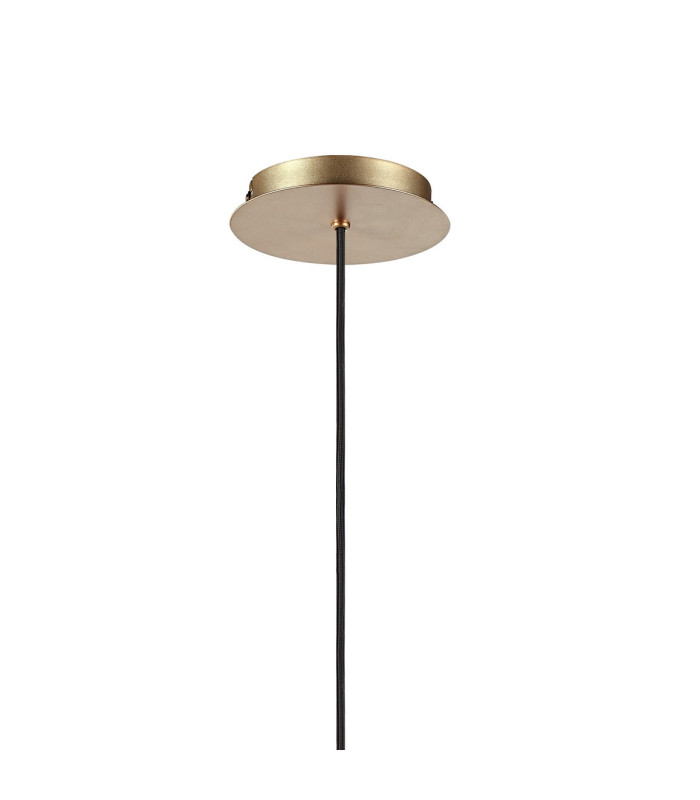 Hudson 21cm Single Pendant 1 Light Adjustable E27 Light Gold/Clear Wide Line Glass-6