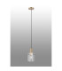 Hudson 21cm Single Pendant 1 Light Adjustable E27 Light Gold/Clear Wide Line Glass-8