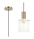 Hudson 21cm Single Pendant 1 Light Adjustable E27 Light Gold/Frosted/Clear Wide Line Glass-1