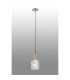 Hudson 21cm Single Pendant 1 Light Adjustable E27 Light Gold/Frosted/Clear Wide Line Glass-3
