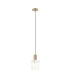 Hudson 21cm Single Pendant 1 Light Adjustable E27 Light Gold/Frosted/Clear Wide Line Glass-4