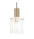 Hudson 21cm Single Pendant 1 Light Adjustable E27 Light Gold/Frosted/Clear Wide Line Glass-7