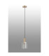 Hudson 21cm Single Pendant 1 Light Adjustable E27 Light Gold/Frosted/Clear Wide Line Glass-8