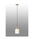 Hudson 21cm Single Pendant 1 Light Adjustable E27 Light Gold/Gloss White Wide Line Glass-3