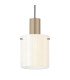 Hudson 21cm Single Pendant 1 Light Adjustable E27 Light Gold/Gloss White Wide Line Glass-7