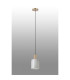 Hudson 21cm Single Pendant 1 Light Adjustable E27 Light Gold/Gloss White Wide Line Glass-8
