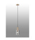Hudson 21cm Single Pendant 1 Light Adjustable E27 Light Gold/Smoke Wide Line Glass-3