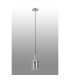 Hudson 21cm Single Pendant 1 Light Adjustable E27 Light Gold/Smoke Wide Line Glass-8