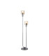 Hudson Stepped Floor Lamp 2 Light E27 Dark Grey/Amber Narrow Line Glass-1