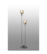 Hudson Stepped Floor Lamp 2 Light E27 Dark Grey/Amber Narrow Line Glass-3