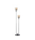Hudson Stepped Floor Lamp 2 Light E27 Dark Grey/Amber Narrow Line Glass-4