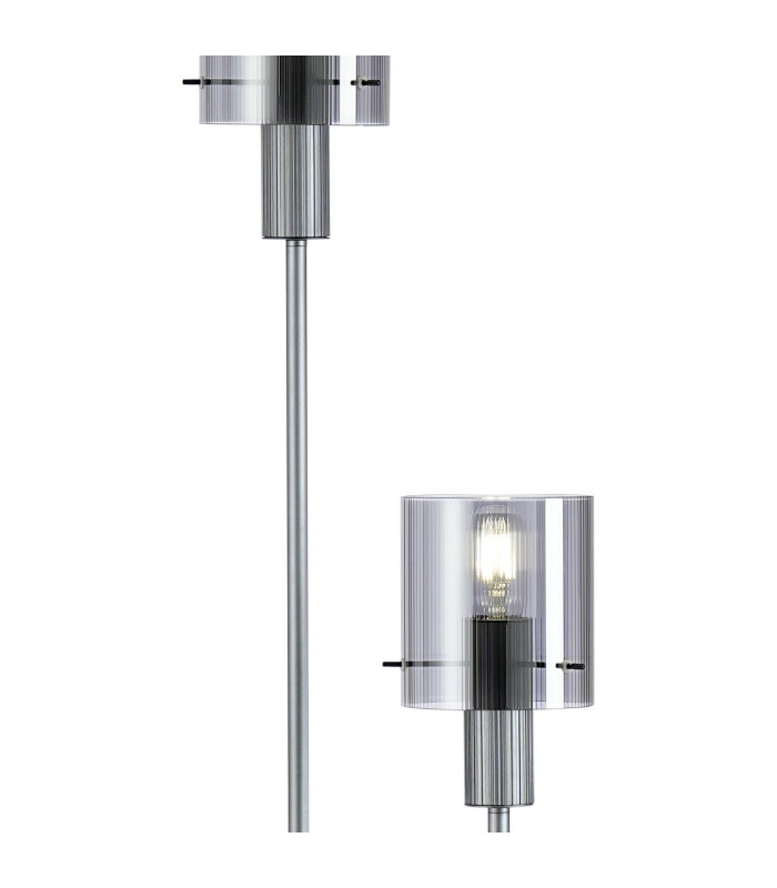 Hudson Stepped Floor Lamp 2 Light E27 Dark Grey/Smoke Narrow Line Glass-6