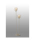 Hudson Stepped Floor Lamp 2 Light E27 Beige Stone/Amber Wide Line Glass-3