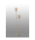 Hudson Stepped Floor Lamp 2 Light E27 Beige Stone/Amber Wide Line Glass-7