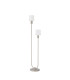 Hudson Stepped Floor Lamp 2 Light E27 Beige Stone/Gloss White Wide Line Glass-4