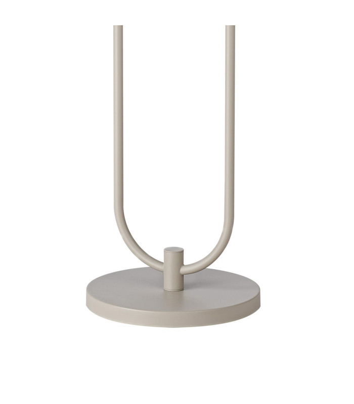 Hudson Stepped Floor Lamp 2 Light E27 Beige Stone/Gloss White Wide Line Glass-5