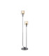 Hudson Stepped Floor Lamp 2 Light E27 Dark Grey/Amber Wide Line Glass-1