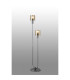 Hudson Stepped Floor Lamp 2 Light E27 Dark Grey/Amber Wide Line Glass-3