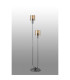 Hudson Stepped Floor Lamp 2 Light E27 Dark Grey/Amber Wide Line Glass-7