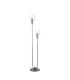 Hudson Stepped Floor Lamp 2 Light E27 Dark Grey/Clear Wide Line Glass-1