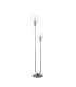 Hudson Stepped Floor Lamp 2 Light E27 Dark Grey/Clear Wide Line Glass-4