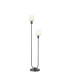 Hudson Stepped Floor Lamp 2 Light E27 Dark Grey/Gloss White Wide Line Glass-1
