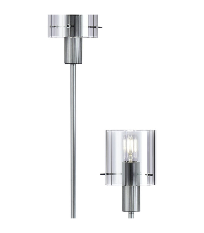 Hudson Stepped Floor Lamp 2 Light E27 Dark Grey/Smoke Wide Line Glass-6