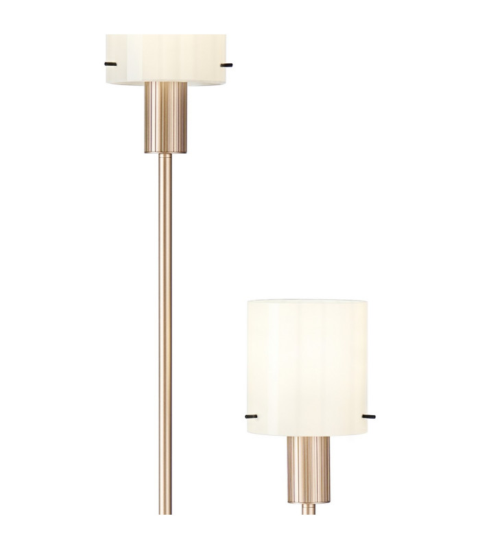 Hudson Stepped Floor Lamp 2 Light E27 Light Gold/Gloss White Wide Line Glass-6