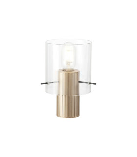 Hudson Table Lamp 1 Light E27 Light Gold/Clear Narrow Line Glass-1