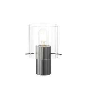 Hudson Table Lamp 1 Light E27 Dark Grey/Clear Wide Line Glass-1