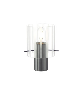 Hudson Table Lamp 1 Light E27 Dark Grey/Frosted/Clear Wide Line Glass-1