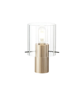 Hudson Table Lamp 1 Light E27 Light Gold/Clear Wide Line Glass-1