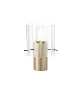 Hudson Table Lamp 1 Light E27 Light Gold/Frosted/Clear Wide Line Glass-1