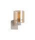 Hudson Single Switched Wall Lamp 1 Light E27 Beige Stone/Amber Narrow Line Glass-4