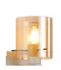 Hudson Single Switched Wall Lamp 1 Light E27 Beige Stone/Amber Narrow Line Glass-6