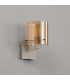 Hudson Single Switched Wall Lamp 1 Light E27 Beige Stone/Amber Narrow Line Glass-7
