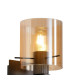 Hudson Single Switched Wall Lamp 1 Light E27 Dark Grey/Amber Narrow Line Glass-6