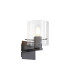 Hudson Single Switched Wall Lamp 1 Light E27 Dark Grey/Clear Narrow Line Glass-1